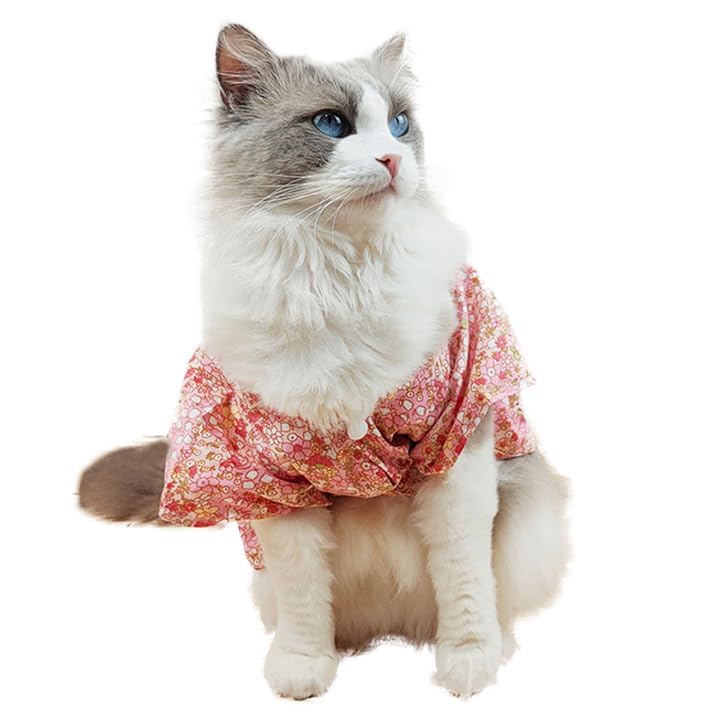 Amazon | 猫用和服 浴衣スタイル 可愛い桜柄リボン付き コスプレ
